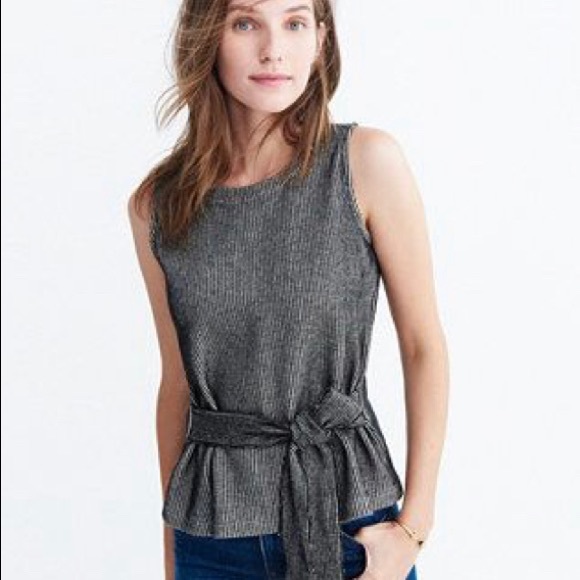 Madewell Tops - MADEWELL French Ribbed Tie-Waist Knit Tank S